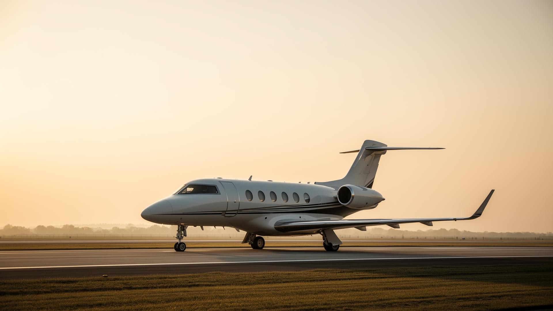 Private jet at first light